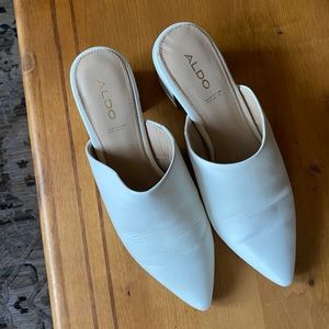 Aldo White Mule Heels